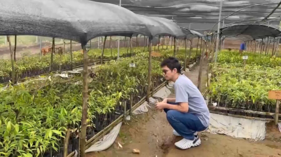 Jesse Veluz visiting an agarwood nursery in Bukidnon.
